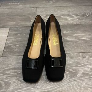 Salvatore Ferragamo Black Vintage Mini Heels 39 / W8